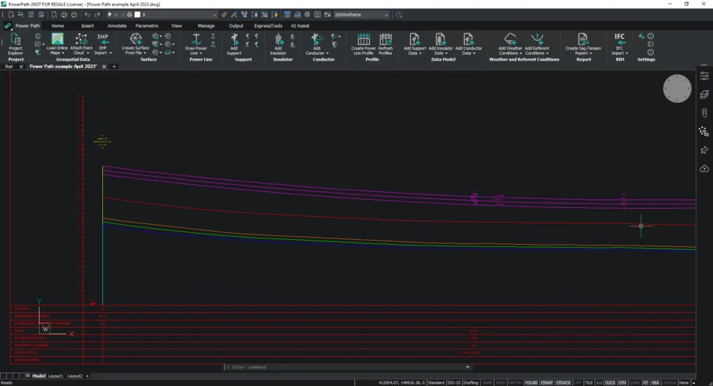 Created Power Line Profile